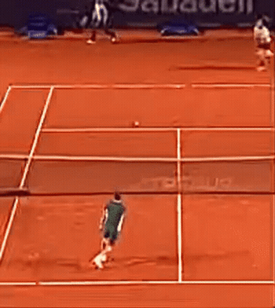 Tennis Match On Clay Court GIF