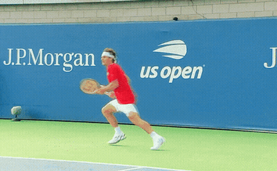 Tennis Player Bending Over