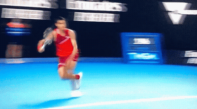 Tennis Player Blue Court Emirates Sign GIF