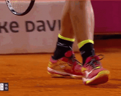 Tennis Player Feet With Ke Davi Sign GIF