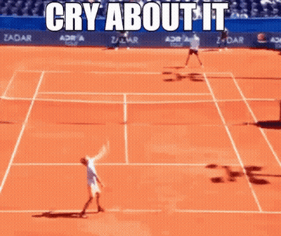 Tennis Player Hitting Ball Cry About It GIF