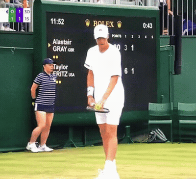 Tennis Player Holding Racquet GIF