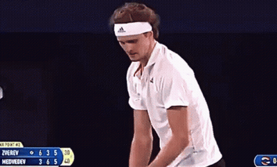 Tennis Player In Adidas Headband Playing Match GIF