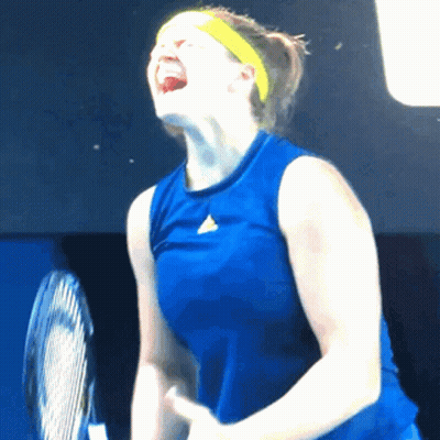 Tennis Player In Blue Adidas Tank Top GIF