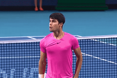 Tennis Player In Pink Shirt GIF