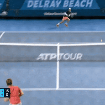 Tennis Player Jumping At Delray Beach Tournament GIF