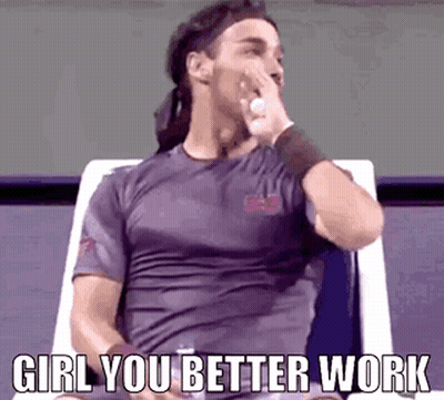 Tennis Player Sitting Hand On Face Girl You Better Work GIF