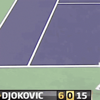 Tennis Player Swinging Racket At Ball Score 60 15 GIF