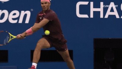 Tennis Player Swinging Racket GIF