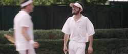 Tennis Players Chest Bump GIF