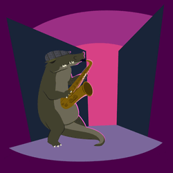 Tenor Music Alligator Playing Saxophone GIF