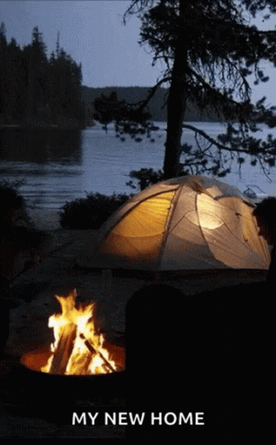 Tent And Campfire My New Home GIF