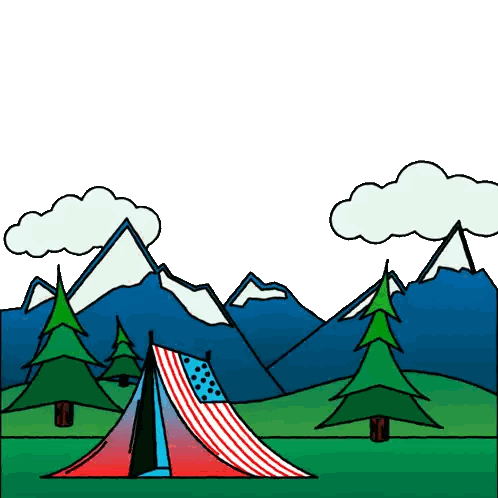 Tent With Get Outside Words Sticker