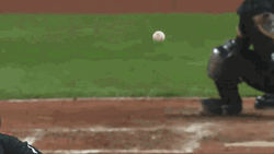 Teoscar Hernandez Wearing Green Uniform And Hit The Ball GIF