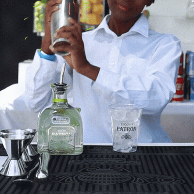 Tequila Patron Bottle On Bar GIF