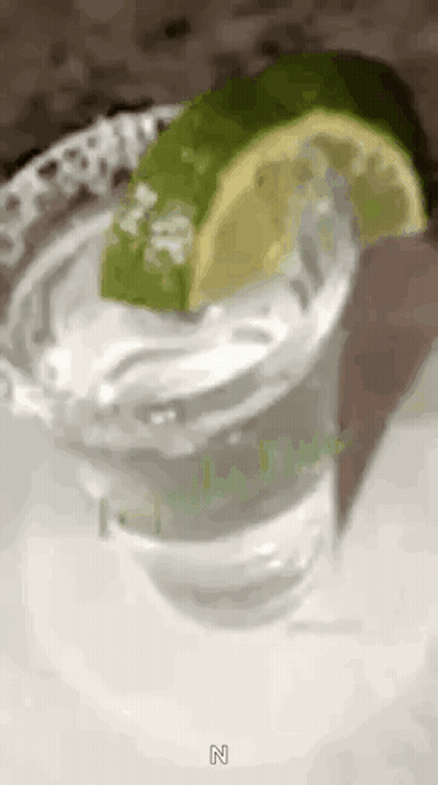 Tequila Shot With Lime Slice