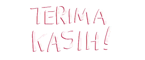 Terima Kasih Sign In Red Letters Sticker