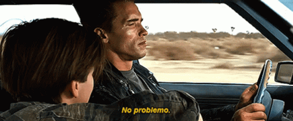 Terminator 2 Arnold Driving No Problem GIF