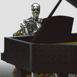 Terminator Skynet Playing The Piano GIF