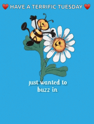 Terrific Tuesday Morning Happy Flower And Bee GIF