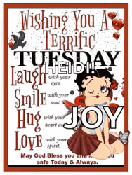 Terrific Tuesday Vintage Betty Boop Message GIF