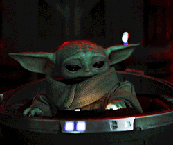 Terrified Baby Yoda Hiding GIF
