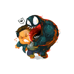 Terrified Child Held By Alien Venom GIF
