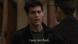 Terrified Matthew Daddario GIF