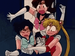 Terrified Sailor Jupiter Pushing Away  GIF