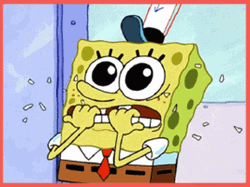 Terrified SpongeBob Nail Biting GIF