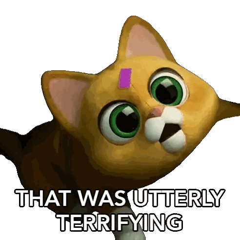 Terrifying Cartoon Cat Sticker