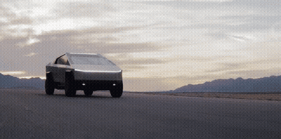 Tesla Cybertruck Driving in Desert