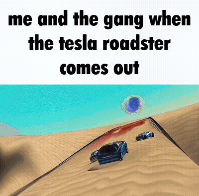 Tesla Roadster Going Down a Hill in Video Game
