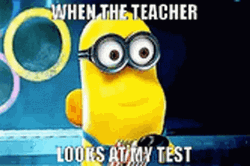 Test Day Minion Cracking Up GIF