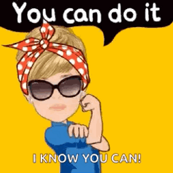 Test Day Strong Cartoon Lady GIF
