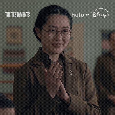 Testaments On Hulu Ad With Glasses Woman GIF