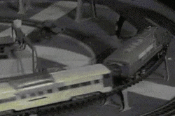 Testing The Toy While The Train Crash Itself GIF