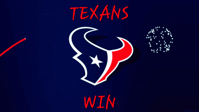 Texans Win Sign With Bull And Star On Dark Blue GIF
