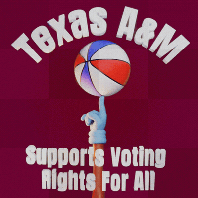 Texas A&M Supports Voting Rights With Basketball On A Stick GIF
