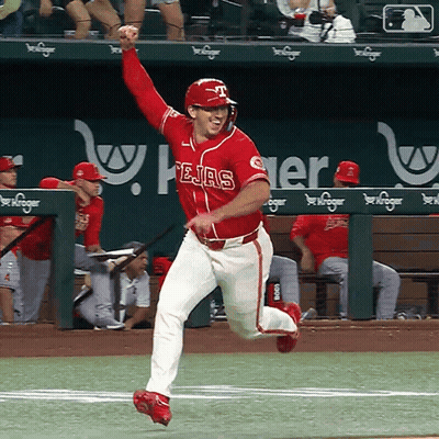 Texas Angels Baseball Player Running To Home Plate GIF