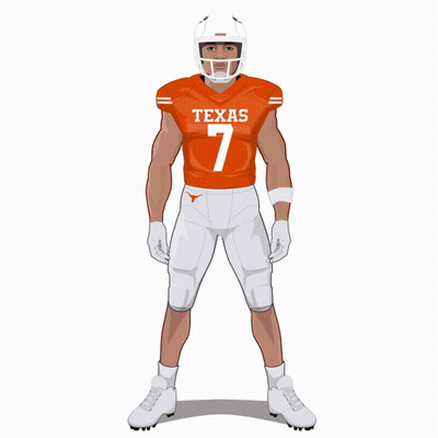 Texas Football Player Number 7 GIF