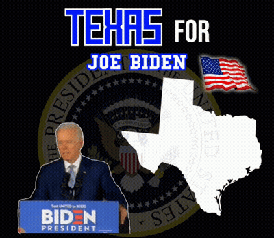 Texas For Joe Biden Poster Man At Podium GIF