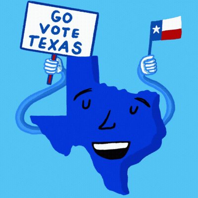 Texas Map Holding Vote Sign GIF
