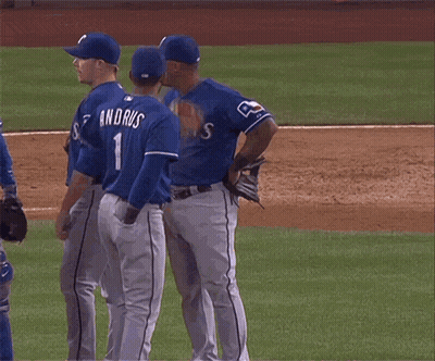 Texas Rangers Baseball Players On Field GIF