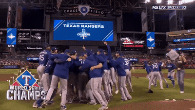Texas Rangers Celebrating World Series Win GIF