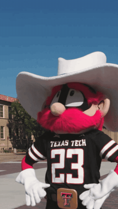 Texas Tech Mascot In Cowboy Hat GIF