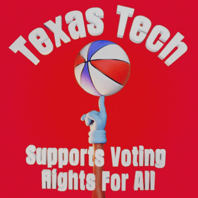 Texas Tech Supports Voting Rights For All With A Hand Holding A Basketball GIF