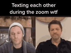 Texting During Zoom GIF