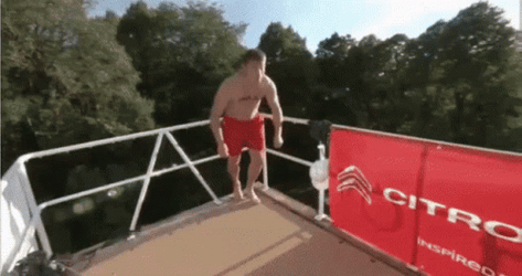 Tg Tf Pool Dive Man Turning Woman GIF