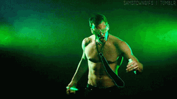 Thad Castle Alan Ritchson Dancing With Only Necktie On GIF